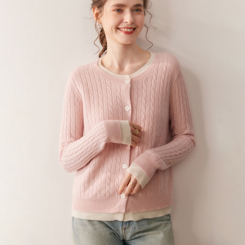 Winter Clothing Essential - เสื้อคาร์ดิแกนแคชเมียร์สำหรับผู้หญิง ฤดูใบไม้ร่วง ฤดูหนาว ผ้าแคชเมียร์แท้ 100% เสื้อถักไหมพรม