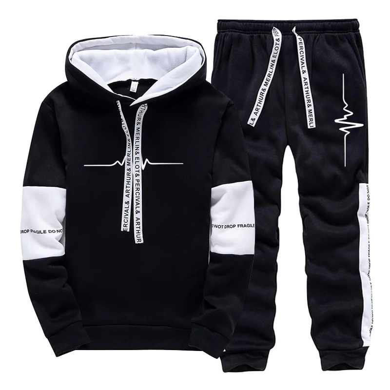 Winter Clothing Men - ชุดวอร์มผู้ชายคุณภาพดี เสื้อฮู้ดลำลองสำหรับกิจกรรมกลางแจ้ง เสื้อผ้ากีฬา วิ่งจ๊อกกิ้ง ฤดูใบไม้ร่วง ฤดูหนาว