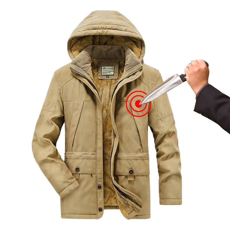 Winter Clothing Hacks - เสื้อแจ็คเก็ตผู้ชายสำหรับฤดูหนาว ป้องกันการแทง ป้องกันการงัดแงะ ป้องกันความหนาวเย็น น้ำหนักเบา ยืดหยุ่น