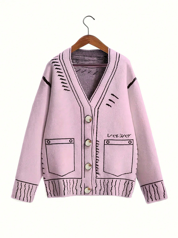 Winter Clothing Essentials - PLUS ขนาดผู้หญิงปุ่มเสื้อสเวตเตอร์ถักฤดูใบไม้ร่วงฤดูหนาว Fine Line รูปแบบถักเสื้อสไตล์ Outerwear