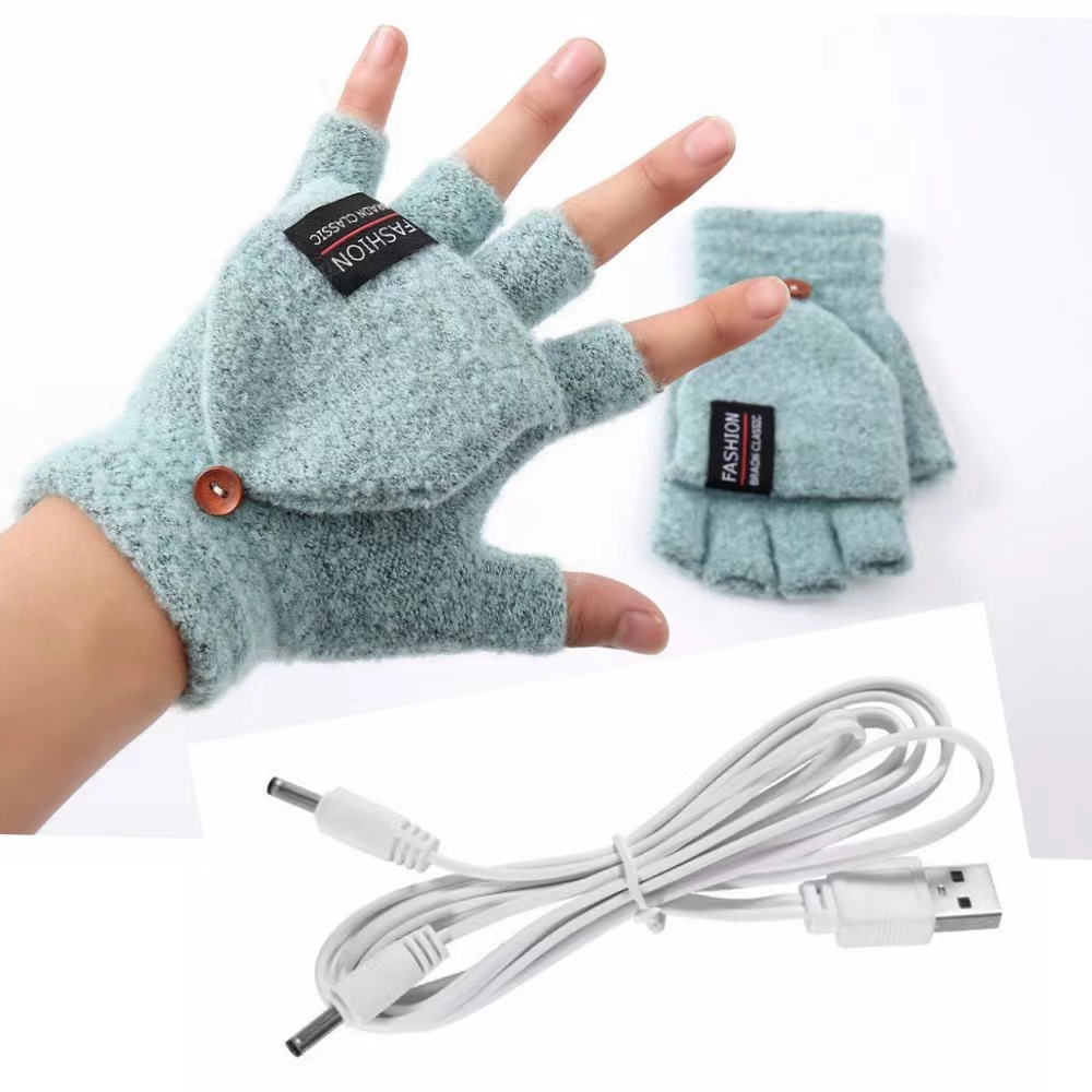 Heated Gloves Electric - ไฟฟ้าอุ่นถุงมือมืออุ่นMittensเครื่องทําความร้อนชาร์จUSB ReusableฤดูหนาวWarmเครื่องทําความร้อนแล็ปท็อปสําหรับกีฬาถุงมือสกี
