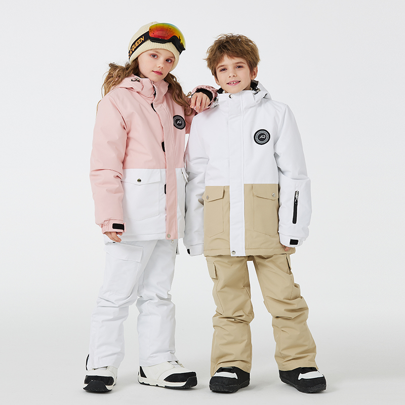Winter Clothing Boys - ชุดกันหิมะสำหรับเด็ก, ชุดเสื้อผ้าสโนว์บอร์ด, แจ็กเก็ตสกีและกางเกงขายาวรัดรูป, ชุดเด็กสำหรับฤดูหนาว, ชุดเด็กผู้ชายและเด็กผู้หญิง