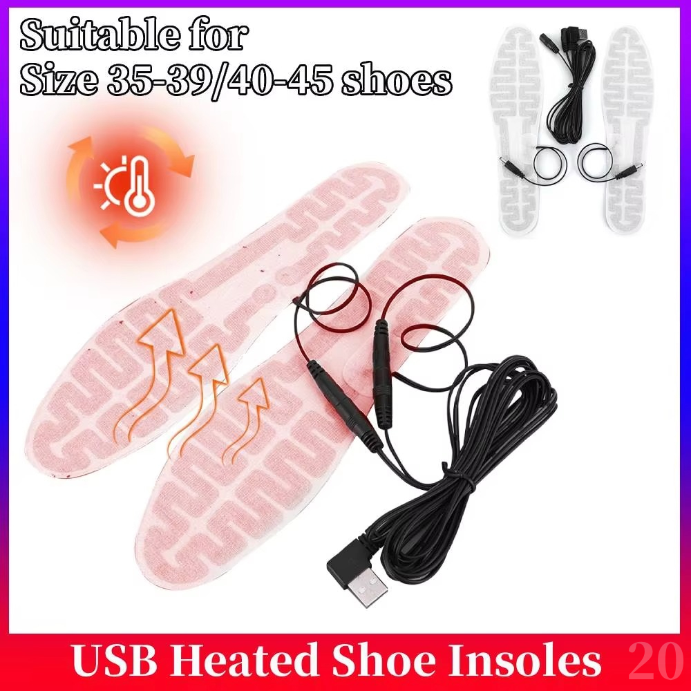 Heated Insole Rechargeable - แผ่นรองเท้าอุ่นเท้าแบบ USB ฟิล์มทำความร้อน 10W แผ่นรองเท้าอุ่นไฟฟ้าสำหรับฤดูหนาว กีฬากลางแจ้ง