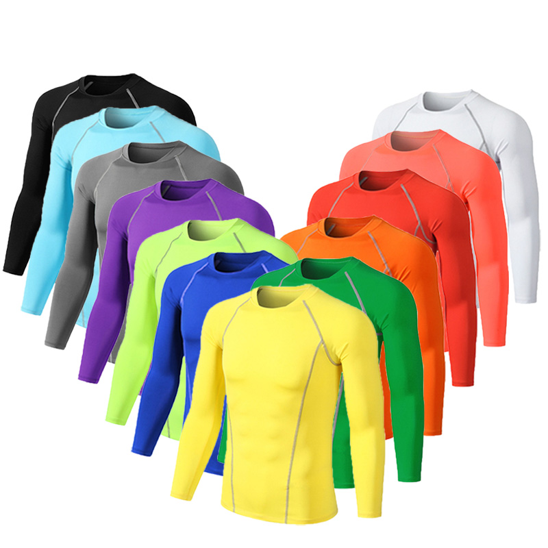 Winter Clothing Boys - ผู้ชายผู้หญิงเด็กเด็กสาวการบีบอัดวิ่งยาว T เสื้อฟิตเนสกีฬาบาสเกตบอลฟุตบอลกีฬาเสื้อผ้า B1004