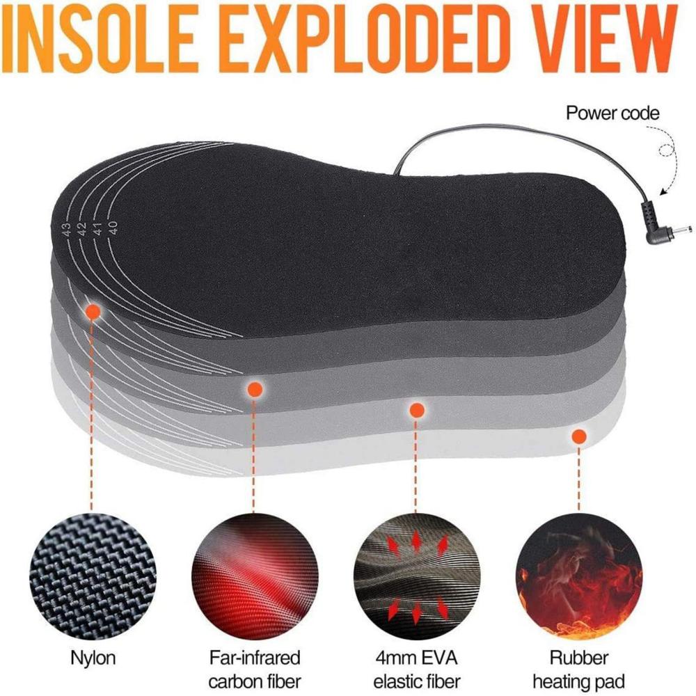 แผ่นรองเท้าอุ่นแบบชาร์จไฟ USB  - Heated Insole Rechargeable บทวิจารณ์และราคา