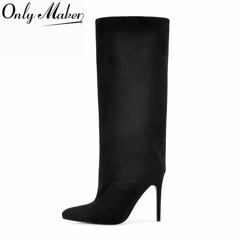 รองเท้าบูทหุ้มข้อสูงสีดำหนังกล - Winter Clothing Ladies บทวิจารณ์และราคา
