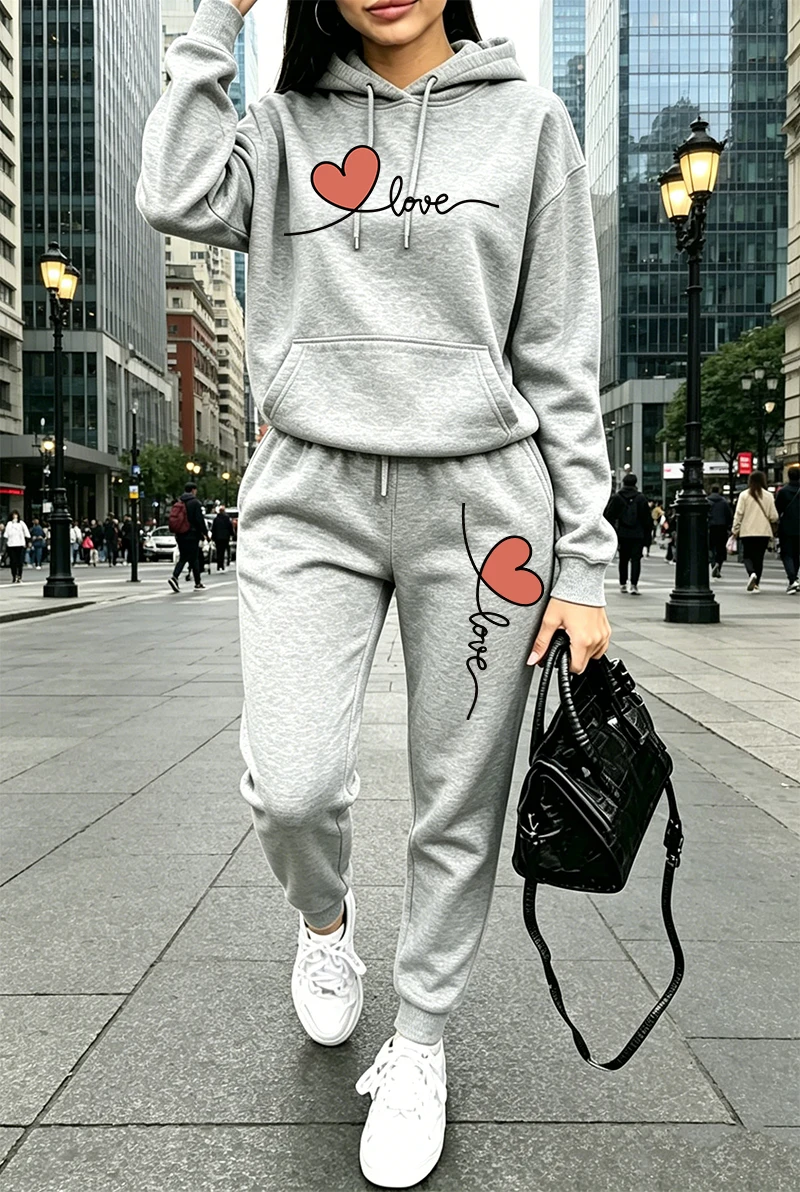 ชุดวอร์มผู้หญิงลายพิมพ์ลำลอง แ - Winter Clothing For Women บทวิจารณ์และราคา