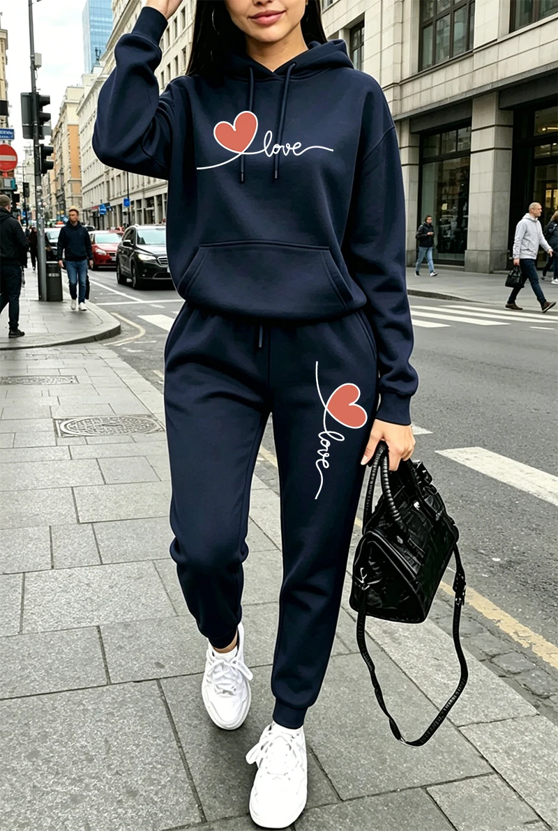 ชุดวอร์มผู้หญิงลายพิมพ์ลำลอง แ - Winter Clothing For Women บทวิจารณ์และราคา
