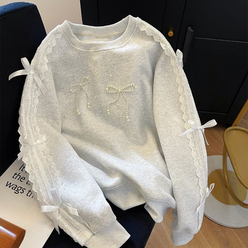 เสื้อสเวตเชิ้ตผู้หญิงคอกลมประด - Winter Clothing Essential บทวิจารณ์และราคา