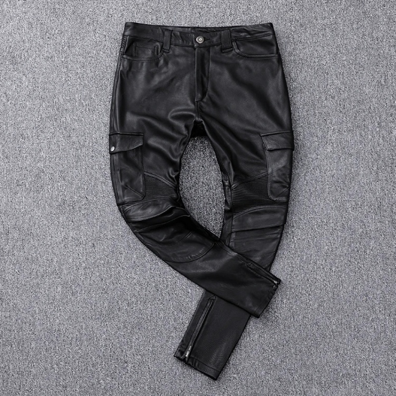 กางเกงหนังฤดูหนาวสีดำผู้ชายสไต - Winter Clothing Vintage บทวิจารณ์และราคา
