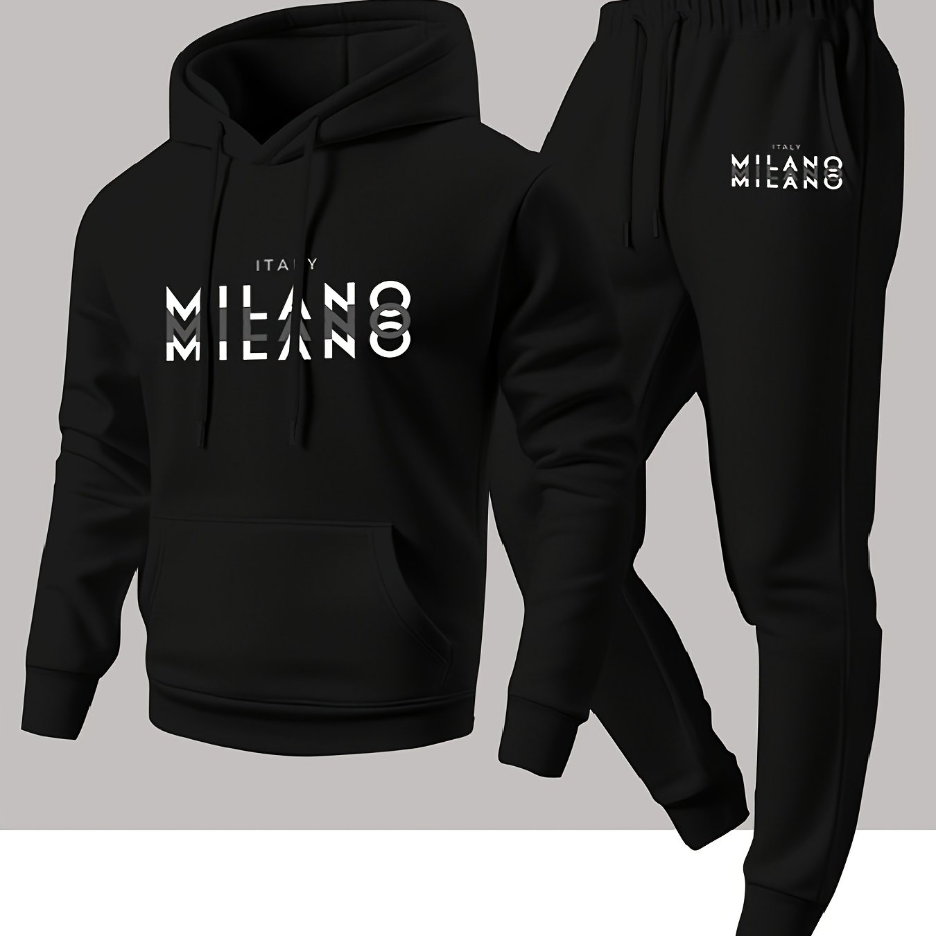 ชุดเสื้อฮู้ดลายตัวอักษรแบบอิตา - Winter Clothing Men บทวิจารณ์และราคา