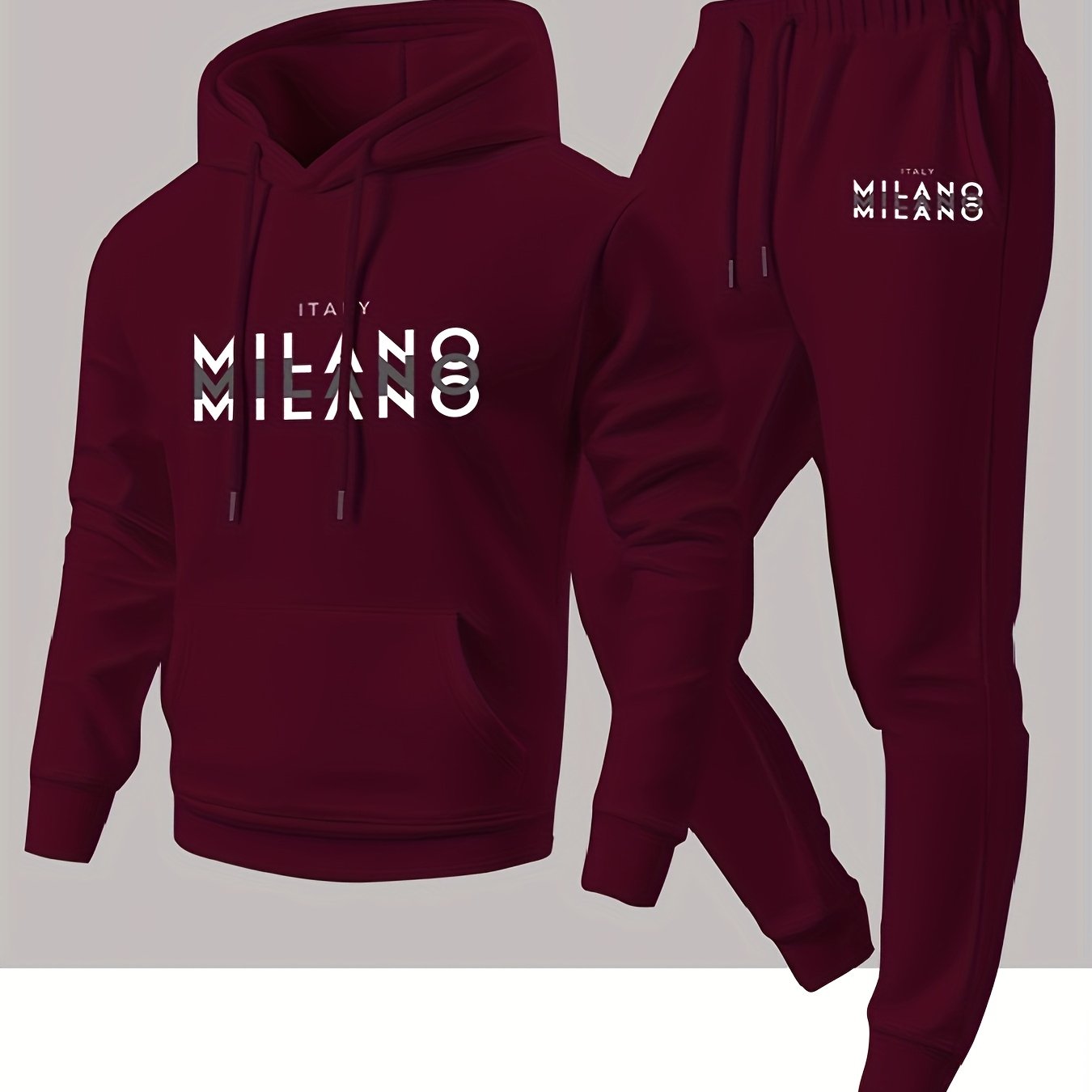 ชุดเสื้อฮู้ดลายตัวอักษรแบบอิตา - Winter Clothing Men บทวิจารณ์และราคา